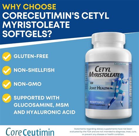 Cetyl myristoleate side effects  Each tablet is formulated with 250 mg cetyl myristoleate, 250 mg glucosamine HCl, 15 mg Garlic Root, 10 mg